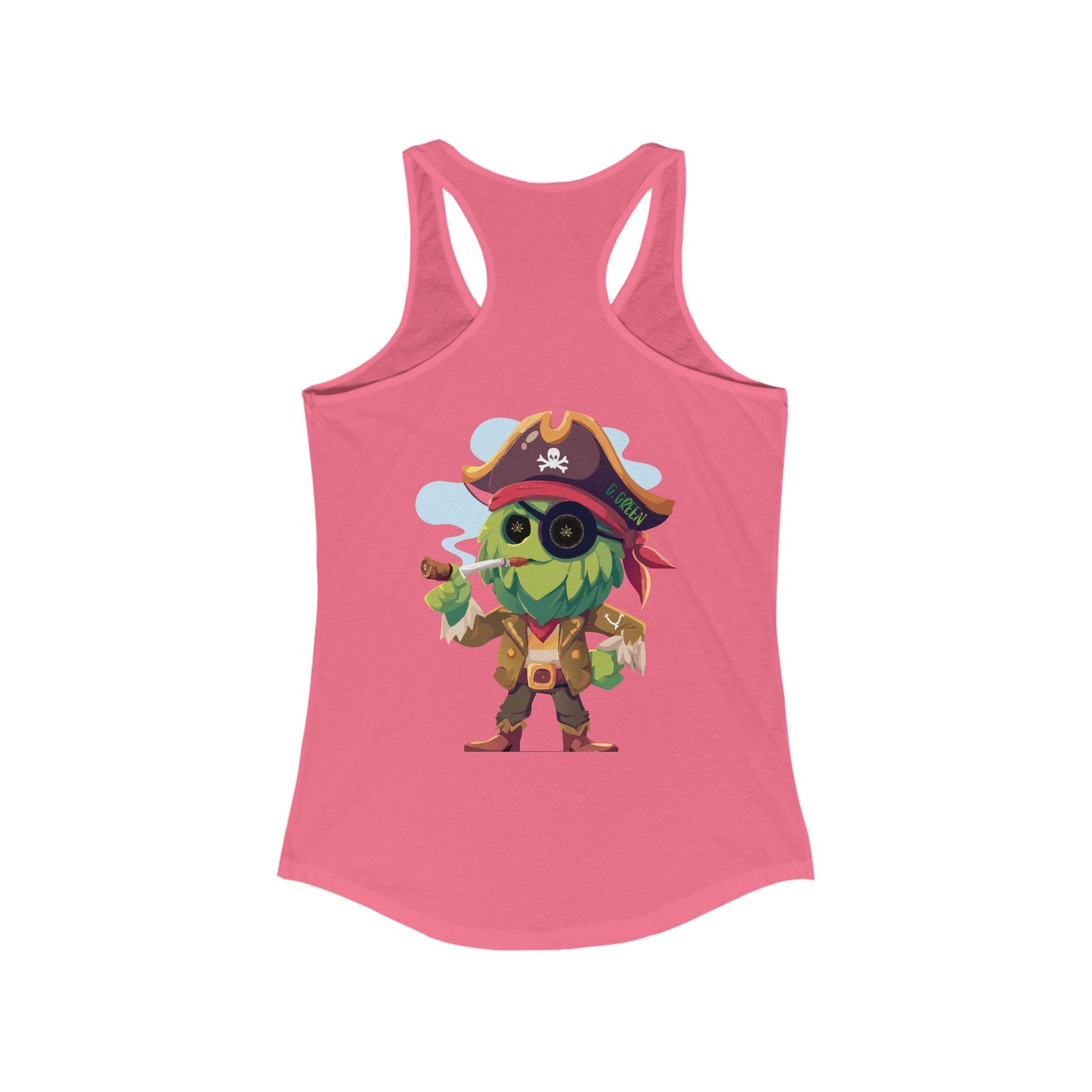 Pirate Character Women's Racerback Tank, Summer Fashion, Beachwear, Casual Outfit, Gifts for Her, Fun Tees