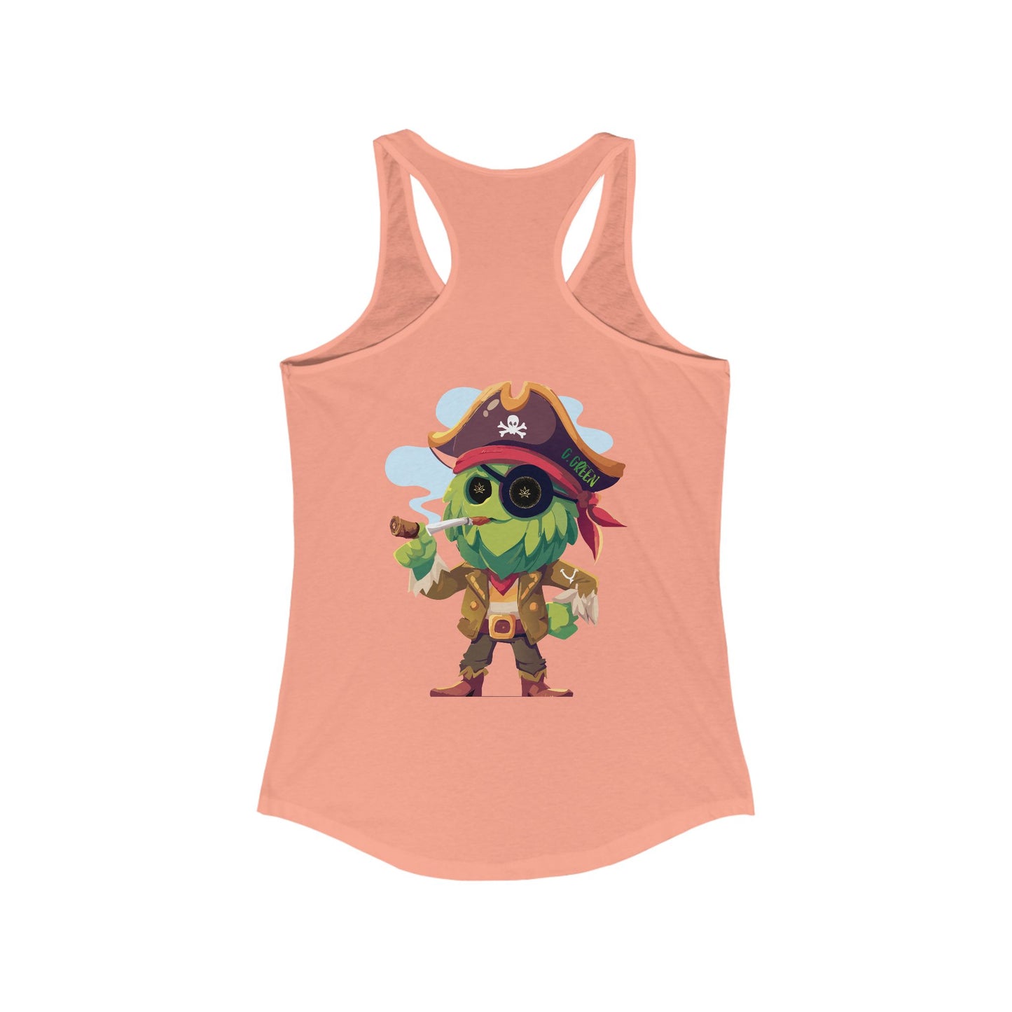 Pirate Character Women's Racerback Tank, Summer Fashion, Beachwear, Casual Outfit, Gifts for Her, Fun Tees