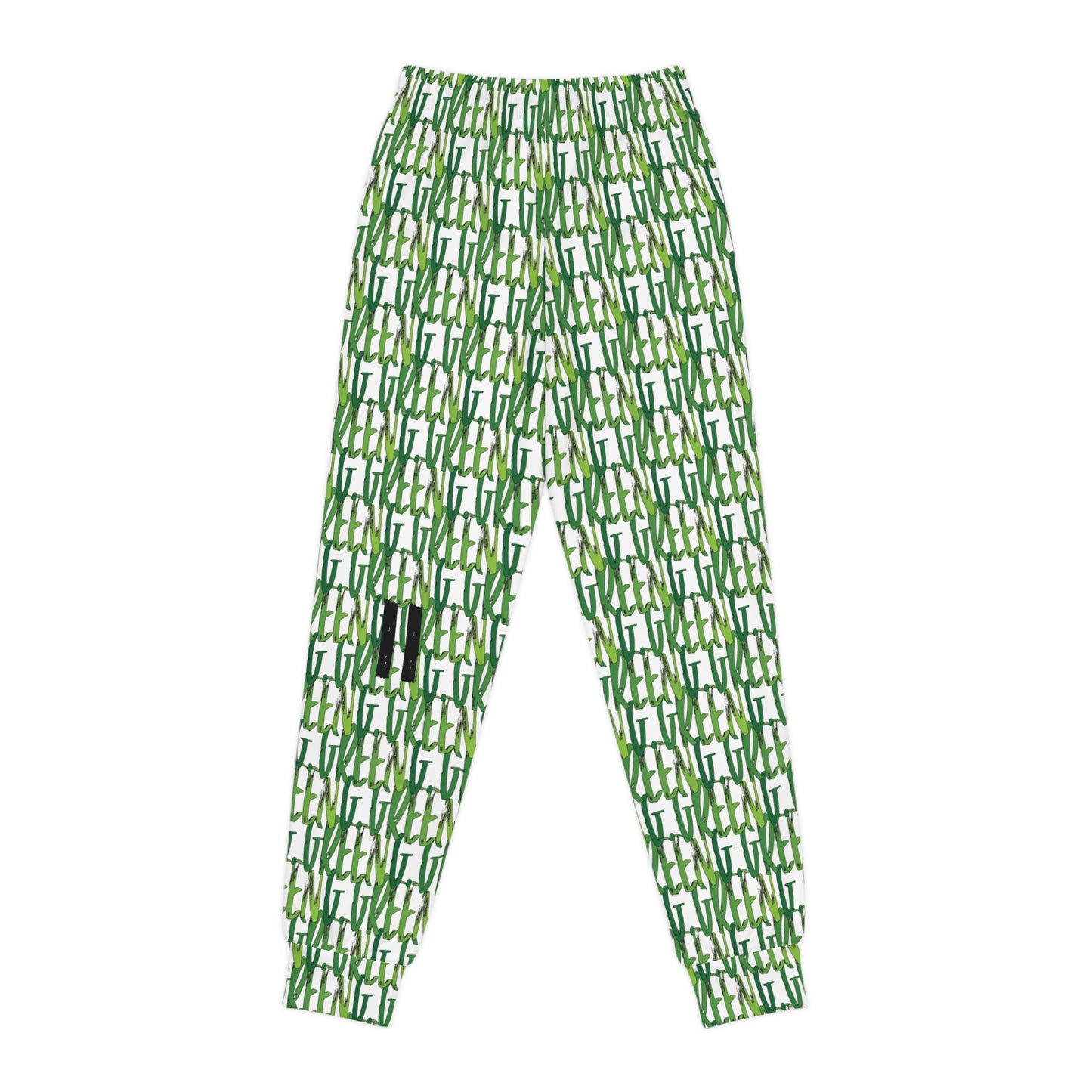 Youth Joggers with Vibrant Green Abstract Design, Trendy Kids Activewear, Perfect for Sports, Gifts, Casual Days, Summer Wear