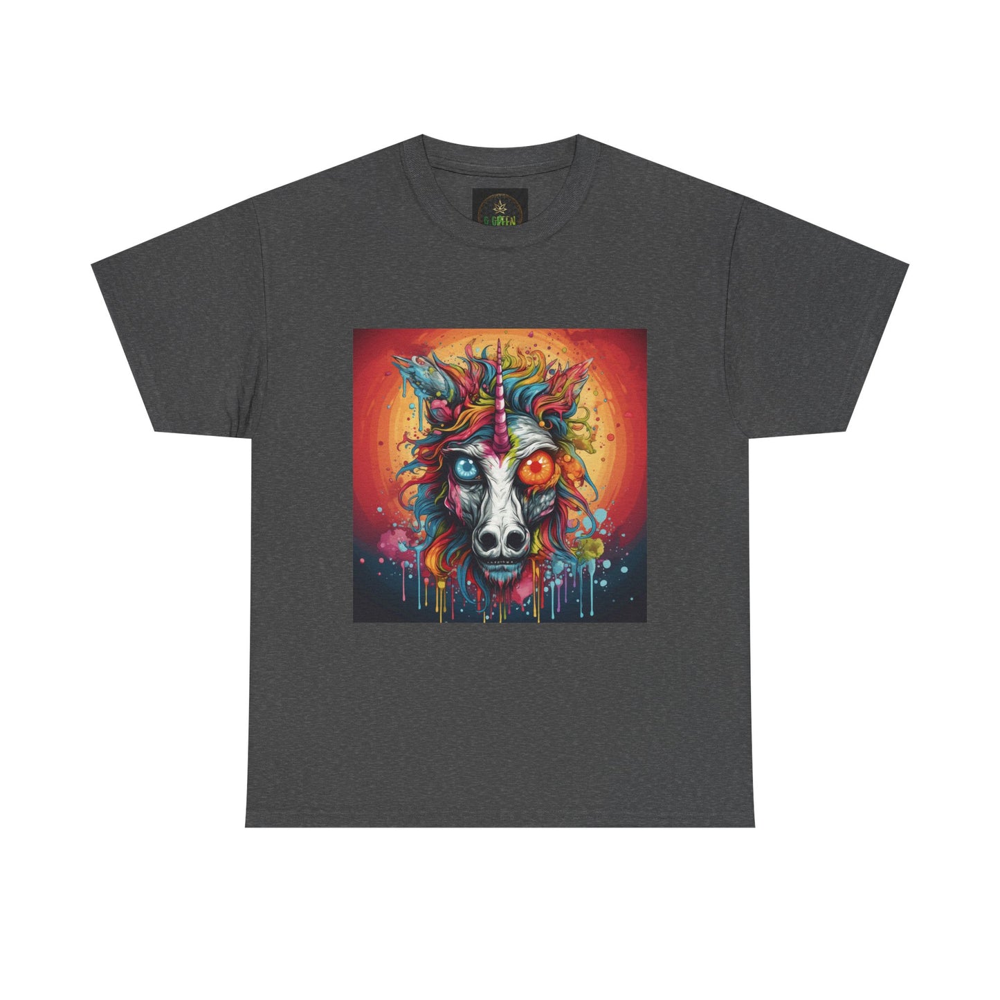 Vibrant Wolf Art Tee - Unisex Heavy Cotton T-Shirt, Animal Lover Gift, Festival Apparel, Nature Vibe Shirt, Colorful Graphic Tee
