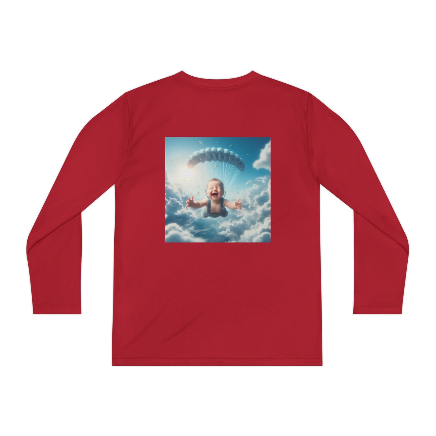 Youth Long Sleeve Tee with Whimsical Parachute Design, Perfect for Playtime, Everyday Wear, Birthdays, Summer Fun, Creative Gift Idea