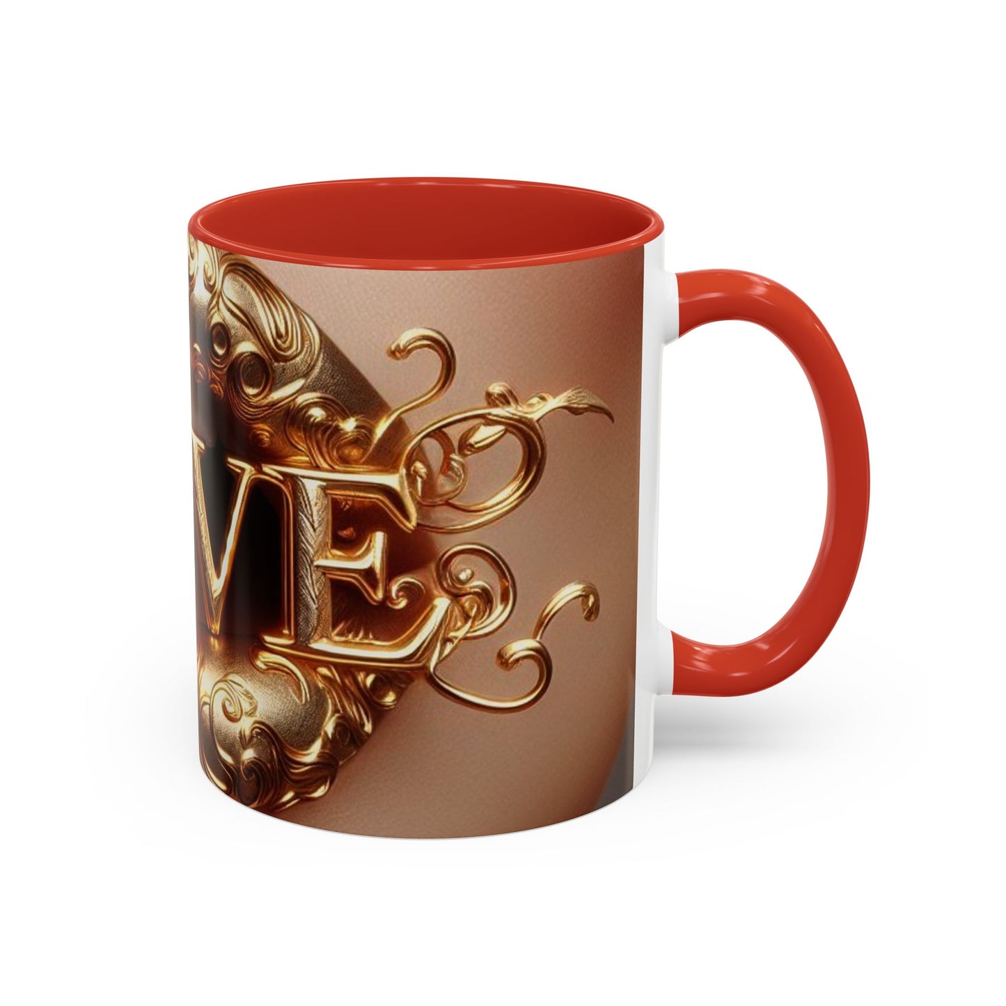 Love Accent Coffee Mug, Romantic Gift Mug, Cute Love Mug, Valentine's Day Gift, Decorative Coffee Mug, Stylish Tea Cup